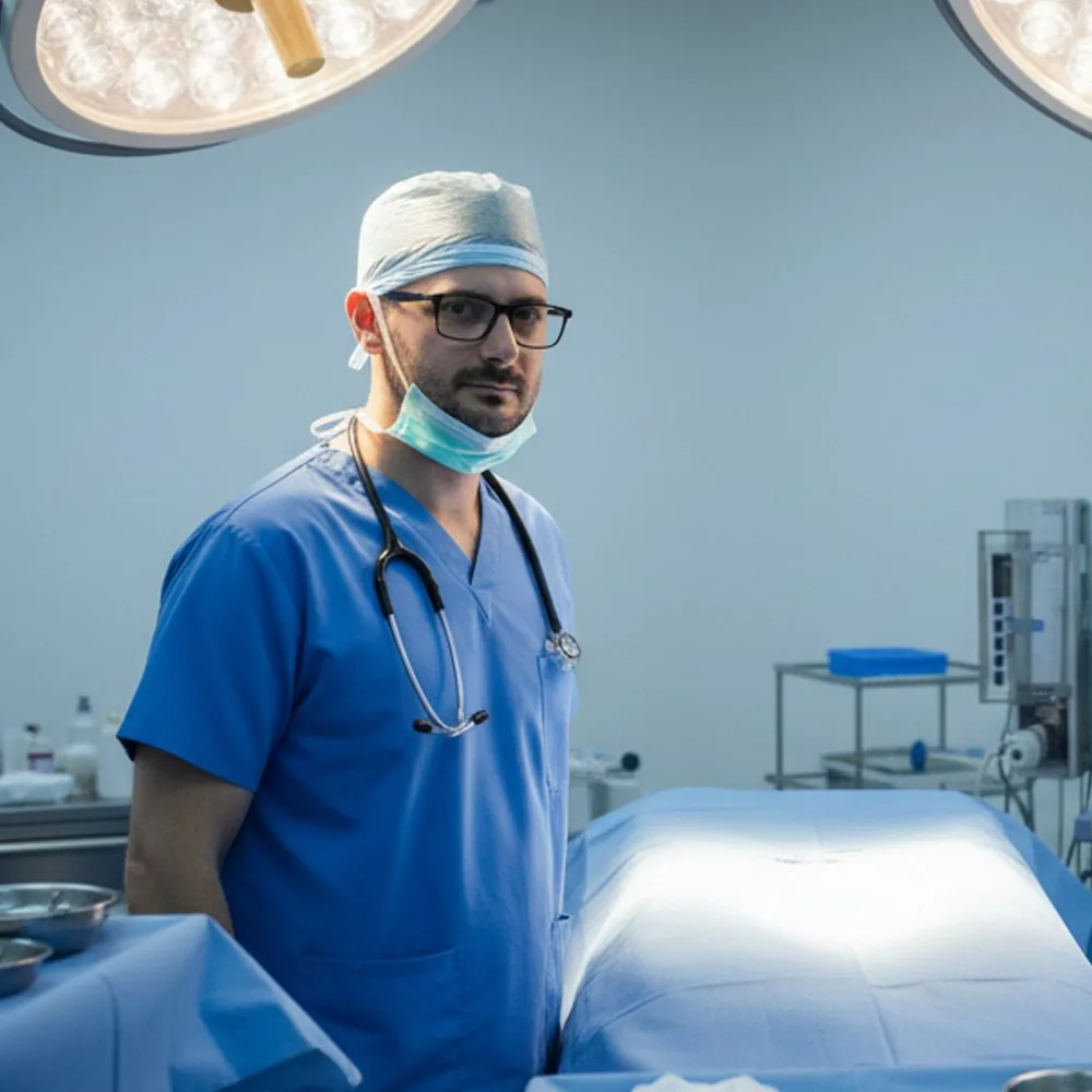 Dr. Eduardo Dalzochio em centro cirúrgico